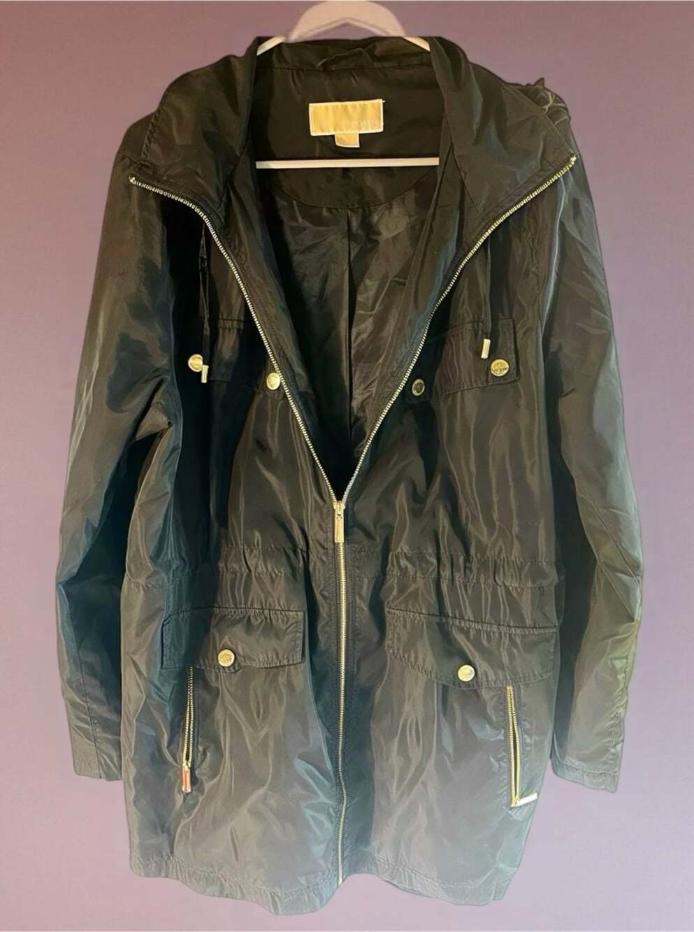 Michael Kors Hooded Packable Anorak Rain Jacket